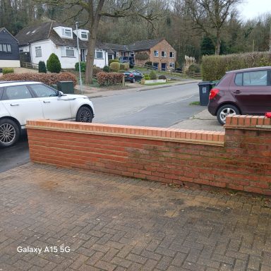 Large garden wall construction in Flitwick